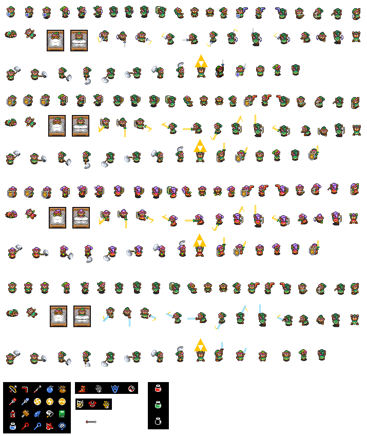 Zelda Sprites Press Start